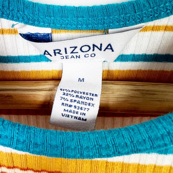 Arizona Jeans striped knit dress blue orange white retro 70s 80s 90s Size M - Picture 5 of 6